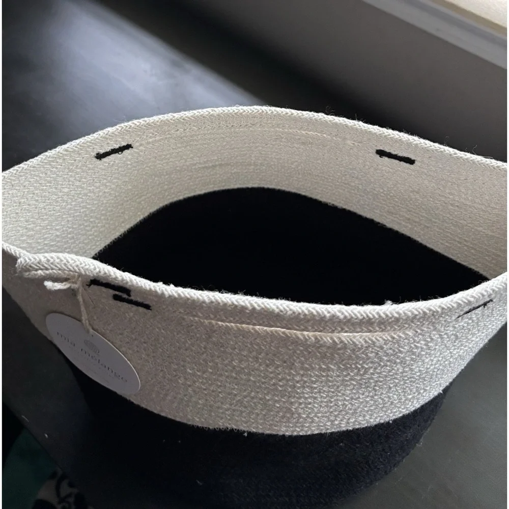 Mia Melange Cotton Coil Rope Fold-able Basket Carryall Handbag Tote NEW
